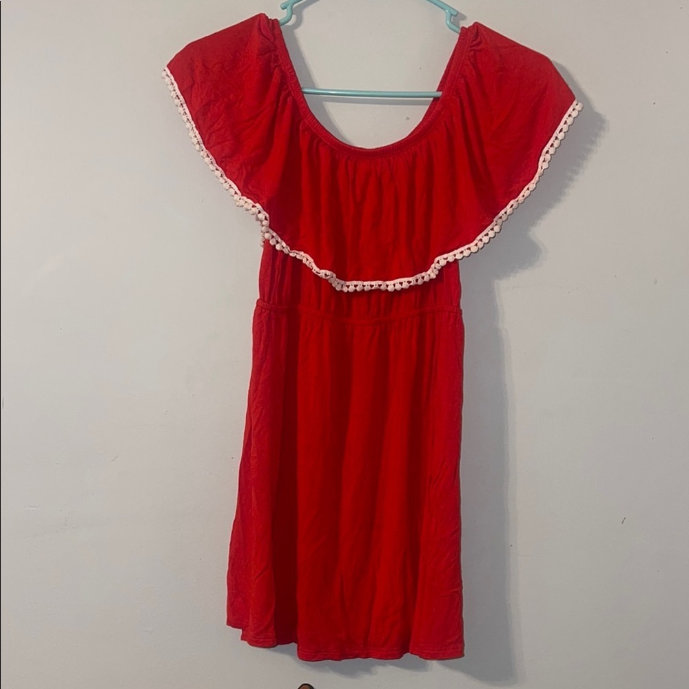 Gemstone Maternity Red Ruffle Blouse Women’s Size Small EUC #267